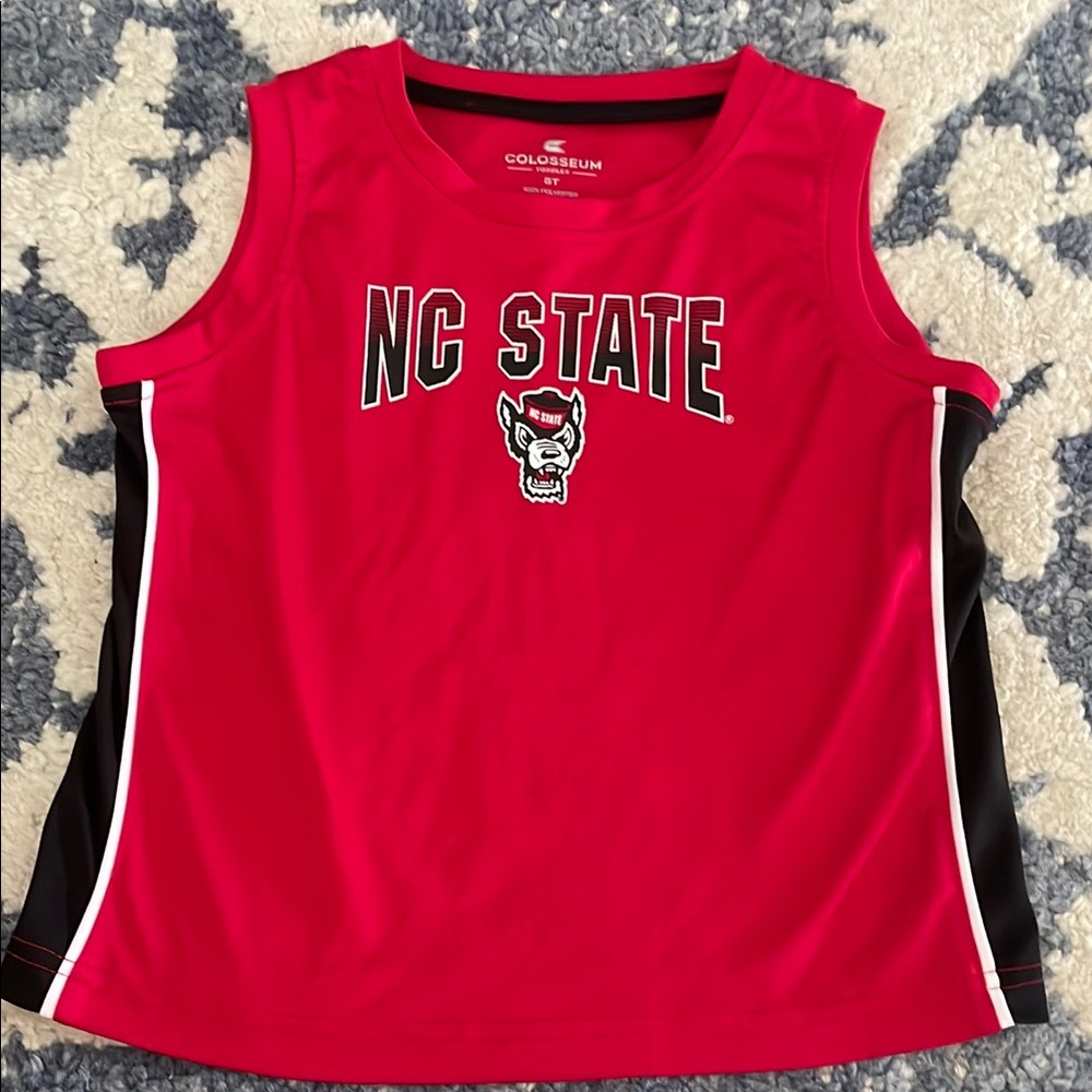 Colosseum Kids Red NC State basketball jersey
